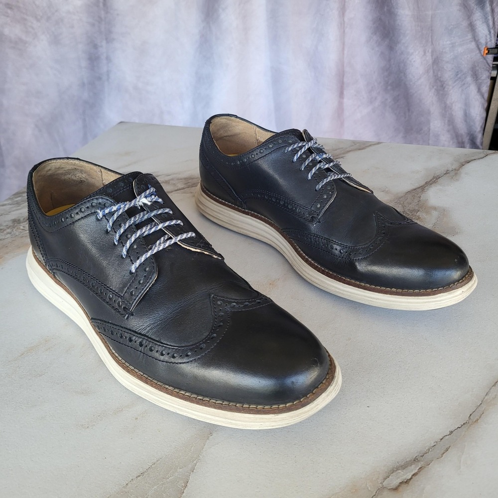 Cole Haan Shoes Mens Size 9 M Black Leather Wingtip Casual Comfort Sneakers